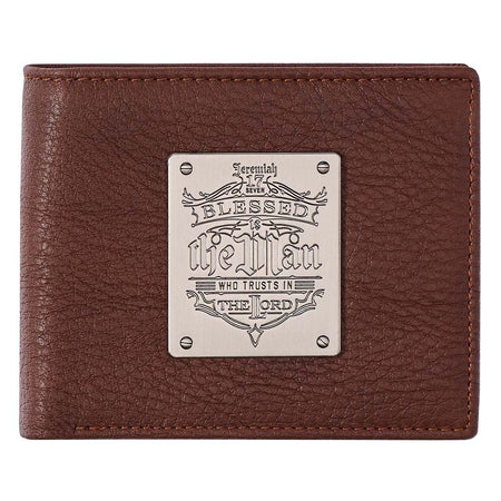 Seek First the Kingdom Saddle Tan Genuine Leather Wallet - Matthew 6:33