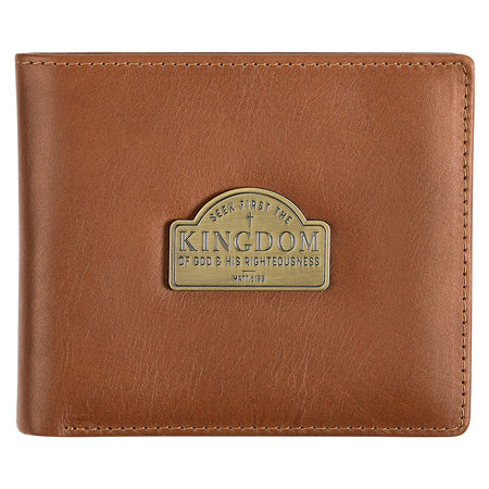 Wallet: Two-Tone Genuine Leather Strong and Courageous