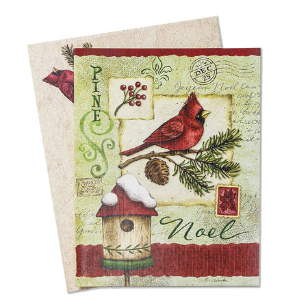 Boxed Christmas Cards: Deluxe Linen Peace on Earth Dove - Set Of 18