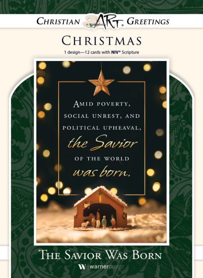 Christmas - The Savior Was Born, Isaiah 9:6-7 (NIV) - Box of 12 - Boxed Greeting Cards