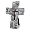TABLETOP CROSS STACKED STONES GRAY