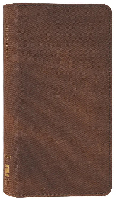 NIV Value Thinline Bible Large Print Brown (Black Letter Edition)