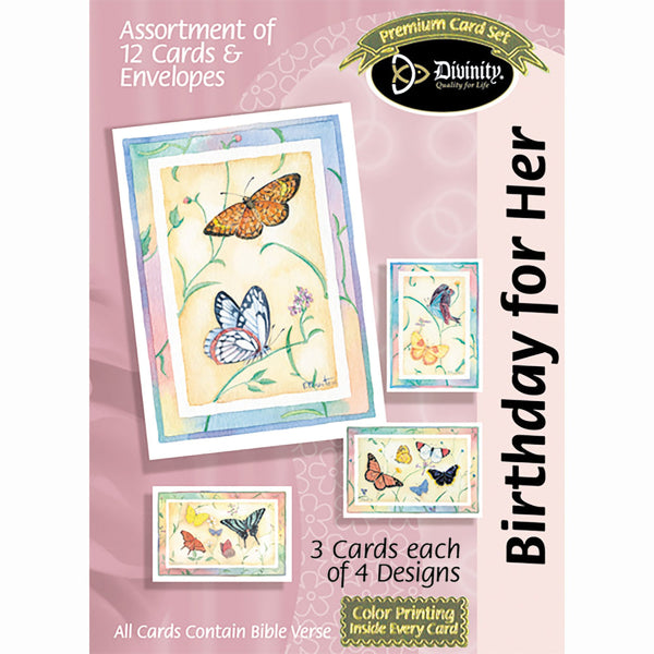 Boxed Cards: Birthday For Her, Butterflies