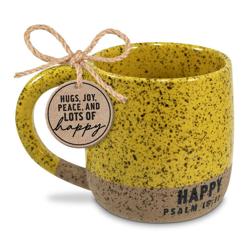 Speckled stone Mugs - Happy