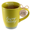 COFFEE MUG ENJOY TODAY MUSTARD YELLOW