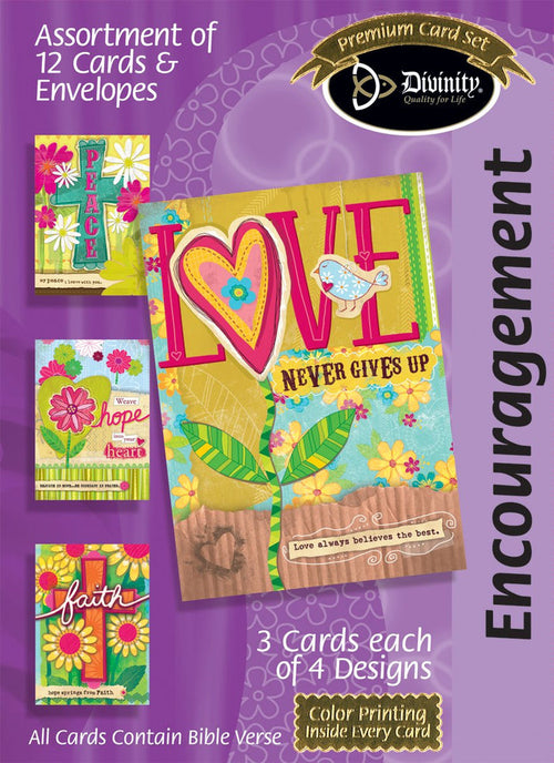 Boxed Cards: Encouragement, Love Crosses And Flowers