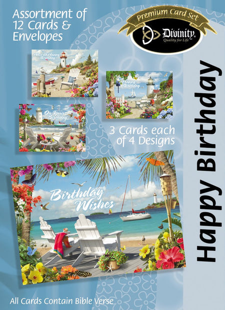 Boxed Cards: Birthday For Him, Canoe, Elk, River and Field Assortment