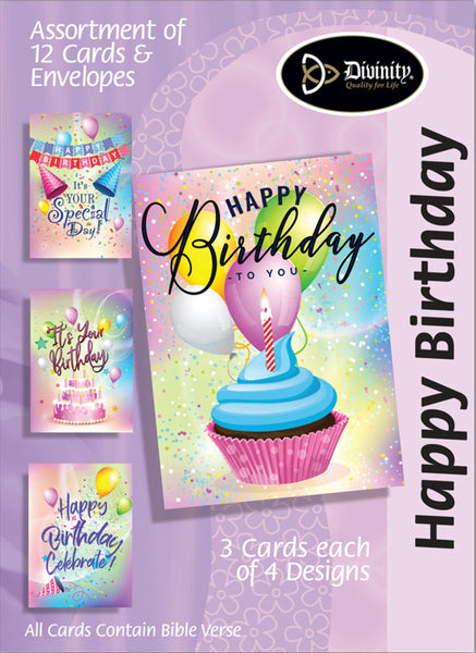 Boxed Cards: Happy Birthday, Party Colors