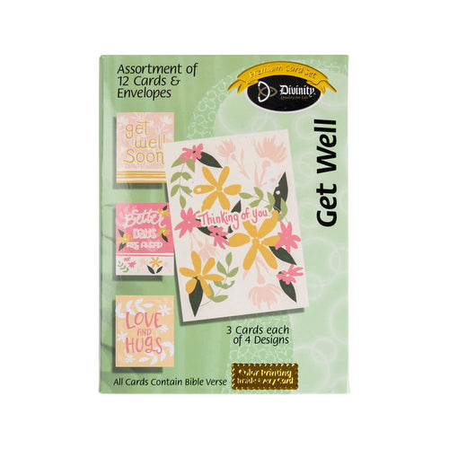 Boxed Cards: Get Well-Yellow & Peach Floral