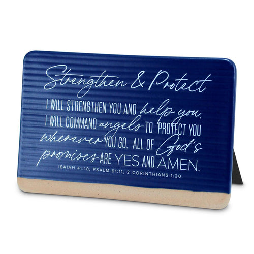 TABLETOP PLAQUE STRENGTHEN PROTECT BLUE