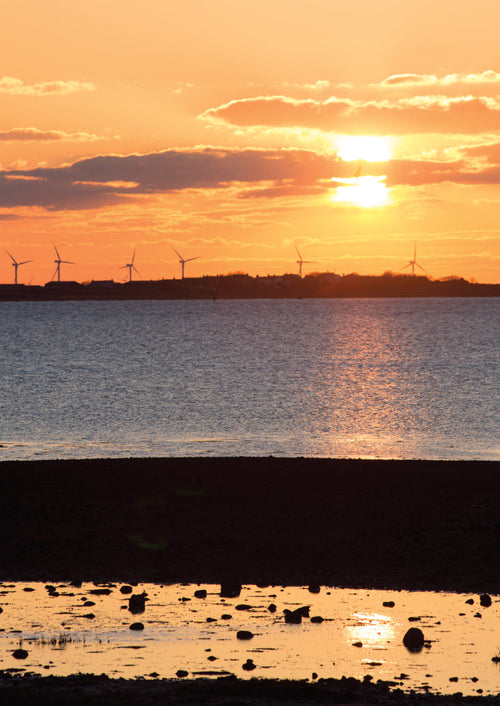 Blank Card - Sunset/Barrow Wind Farm  (Order in 6)