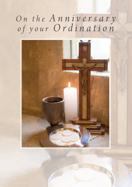 Anniversary of Ordination Card - Cross With Elements  (Order in 6)