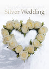 Silver Anniversary Card - Heart Foiled  (Order in 6)