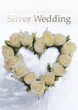 Silver Anniversary Card - Heart Foiled  (Order in 6)