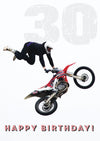 Age 30 Card - Leaping Trials Bike  (Order in 6)