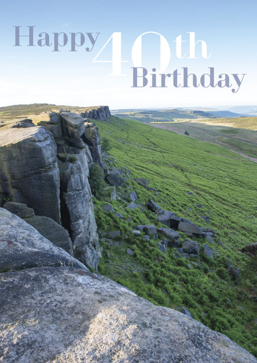Age 40 Card - Stanage Edge Scene  (Order in 6)