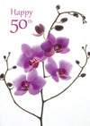 Age 50 Card - Flowers  (Order in 6)