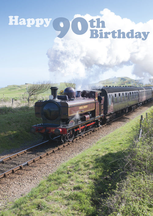 Age 90 Card - Steam Train  (Order in 6)