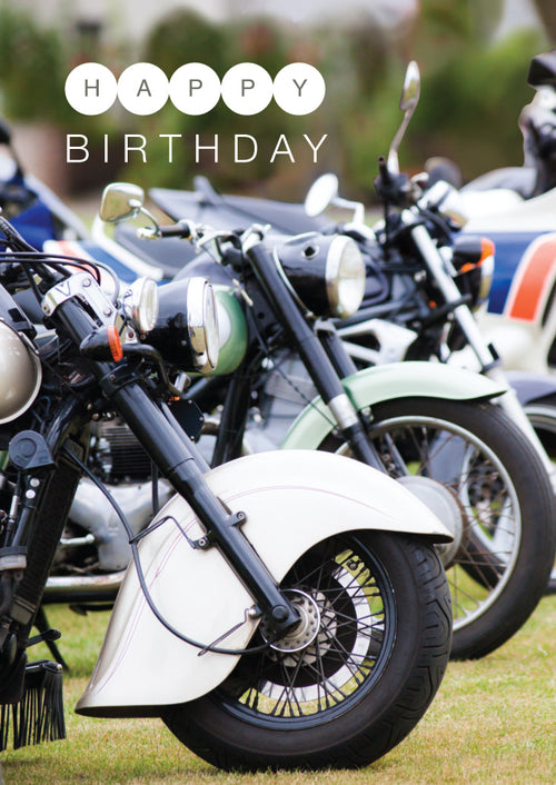 Birthday Card - Motorbike Line Up  (Order in 6)
