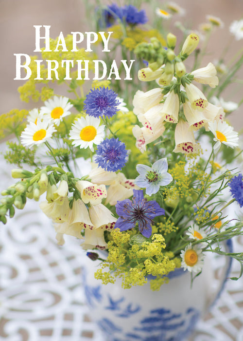 Birthday Card - Summer Flower Jug  (Order in 6)