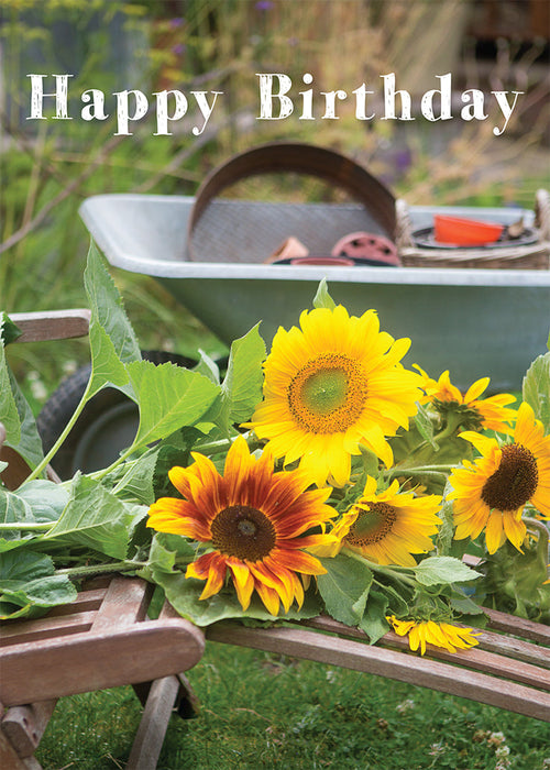 Birthday Card - Sunflower Gardening  (Order in 6)