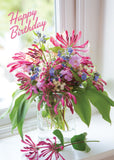 Birthday Card - Honeysuckle Vase  (Order in 6)