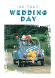 Wedding Day Card - 2CV Wedding Car  (Order in 6)
