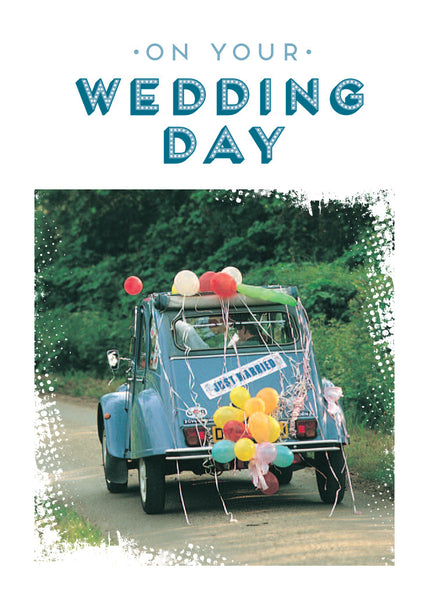 Wedding Day Card - 2CV Wedding Car  (Order in 6)