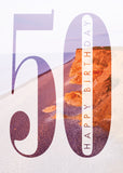 Age 50 Card - Sunset Beach  (Order in 6)