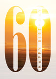 Age 60 Card - Holkham Sunset  (Order in 6)