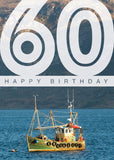 Age 60 Card - Fishing Boat On Loch  (Order in 6)