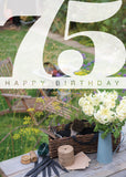 Age 75 Card - Gardening Table  (Order in 6)