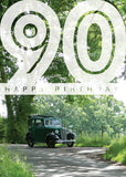 Age 90 Card - Green Austin Seven  (Order in 6)