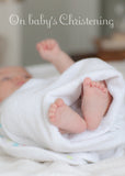 Christening Card - Baby In Towel  (Order in 6)