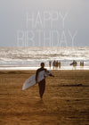Birthday Card - Surfing Beach  (Order in 6)