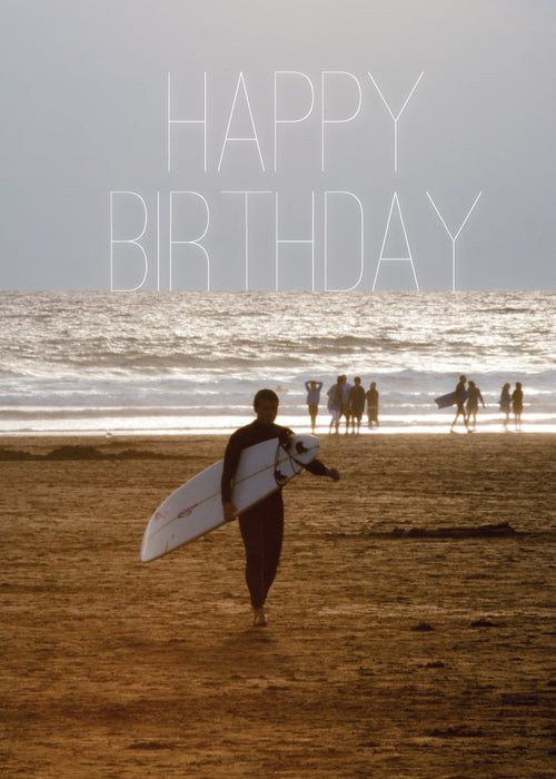Birthday Card - Surfing Beach  (Order in 6)