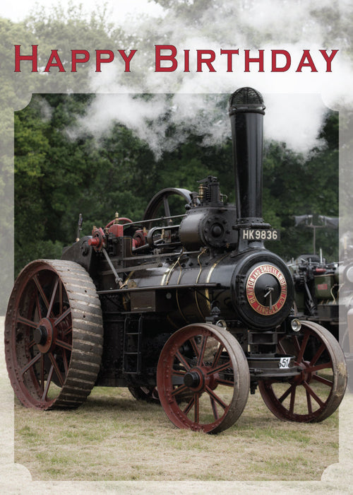 Birthday Card - Traction Engine  (Order in 6)