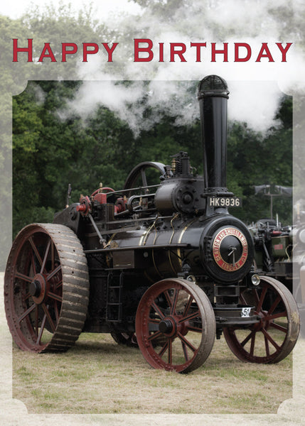 Birthday Card - Traction Engine  (Order in 6)
