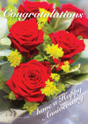 Anniversary Card - Red Roses Bouquet  (Order in 6)