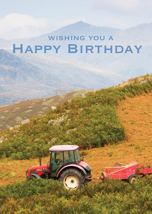 Birthday Card - Tractor Lake District  (Order in 6)