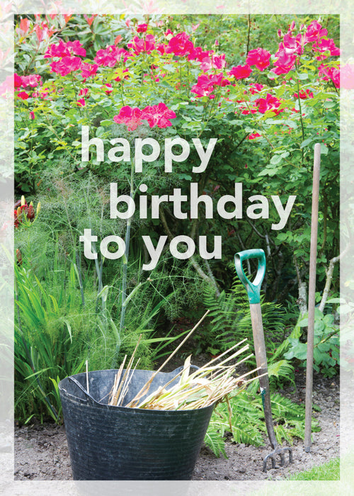 Birthday Card - Rose Bed Gardening  (Order in 6)