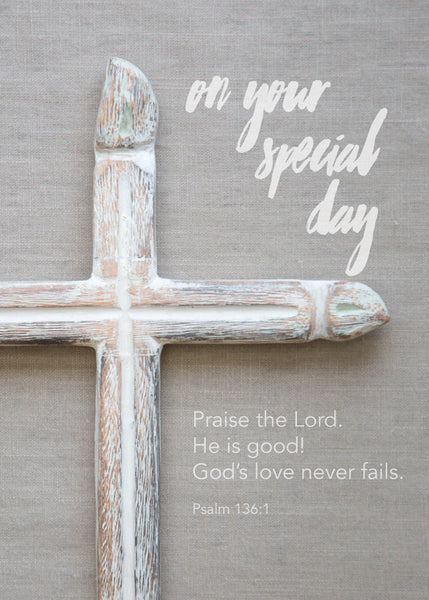 Special Day Card - Wooden Cross  (Order in 6)