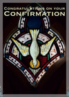Confirmation Card - Dove Stained Glass  (Order in 6)