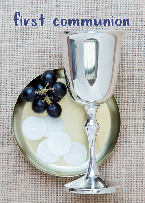 1st Communion Card - Chalice/Grapes  (Order in 6)