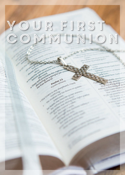 1st Communion Card - Bible/Silver Cross  (Order in 6)