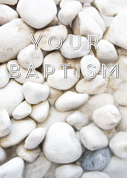Baptism Card - White Pebbles  (Order in 6)