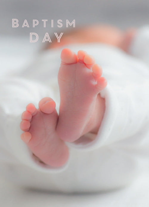 Baby Baptism Card - Baby's Toes  (Order in 6)