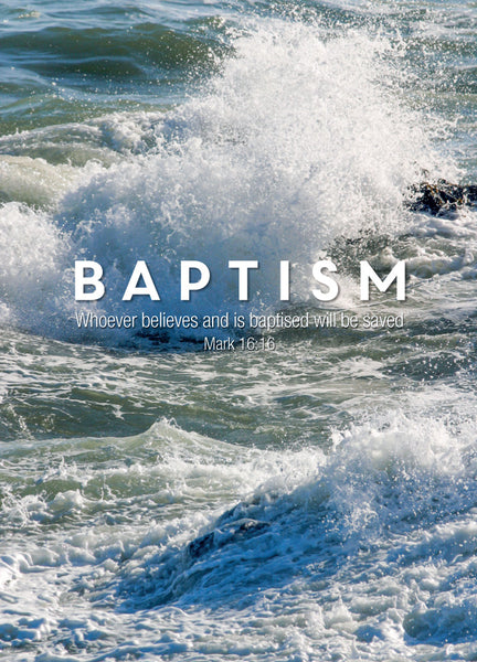 Baptism Card - Crashing Waves  (Order in 6)