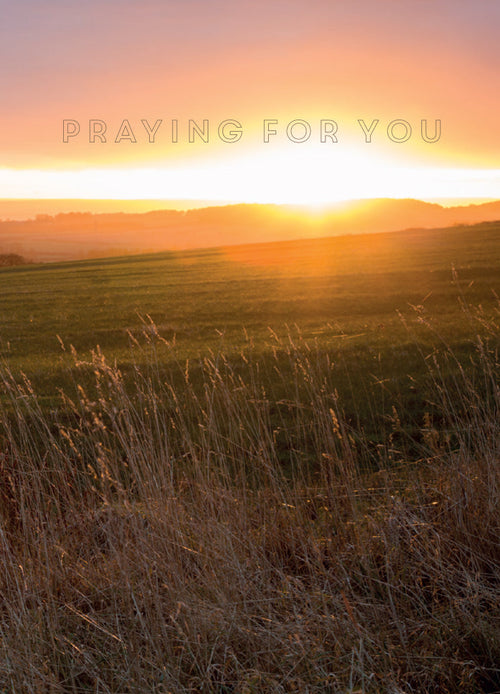 Praying for You Card - Northumberland Sunset  (Order in 6)