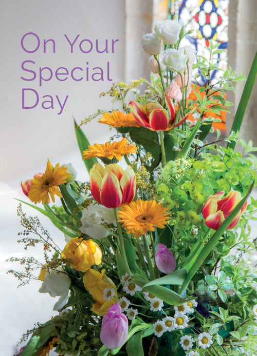 Special Day Card - Flowers/Church Window  (Order in 6)